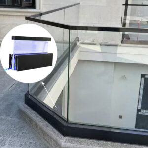 1006 Glass U Channel Aluminum LED U Base Shoe Glass Partition Outdoor Available
