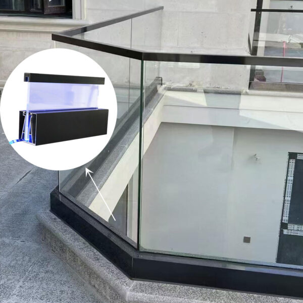 1006 Glass U Channel Aluminum LED U Base Shoe Glass Partition Outdoor Available
