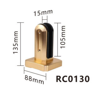 RC130 10-12mm Frameless Glass Spigot Brushed Finish Aluminum Easy-to-Install Adjustable Spigot