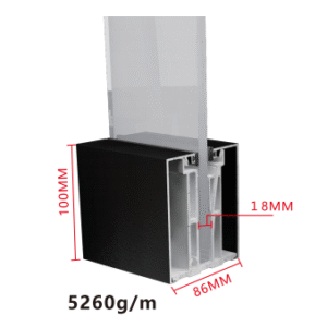 1002 Powder Coated Aluminum Glass U Channel Adjustable U-Shaped Bottom Base