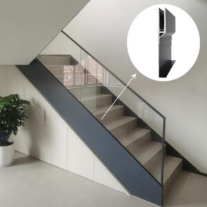 1007 Side Mounted Frameless Glass Panel Aluminum Base Shoe U Channel