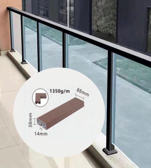 BR01 Glass Handrail Aluminum Alloy Balcony Handrail Glass System