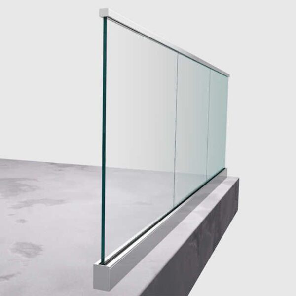 1004 Black Simple Model Outdoor U-Shaped Channel Balcony Corrosion Resistance Frameless Glass U Channel - Image 2