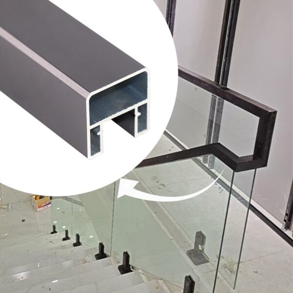 GR030 Modern Aluminum Alloy Glass Handrail Easy to Install Glass Railing Outdoor Balcony