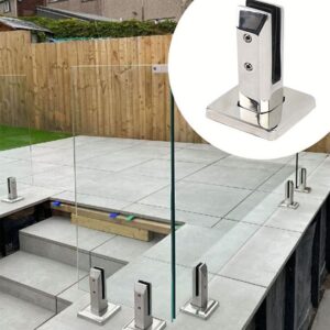 RC03 Durable & Stylish Swimming Pool Stainless Steel Glass Clamps Glass Spigots
