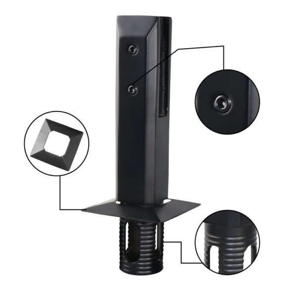 RC05 Matt Black Outdoor Available Core Hole Frameless Glass Spigot Square Stable 10-18mm Glass - Image 2
