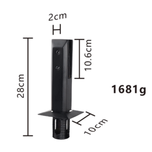RC05 Matt Black Outdoor Available Core Hole Frameless Glass Spigot Square Stable 10-18mm Glass