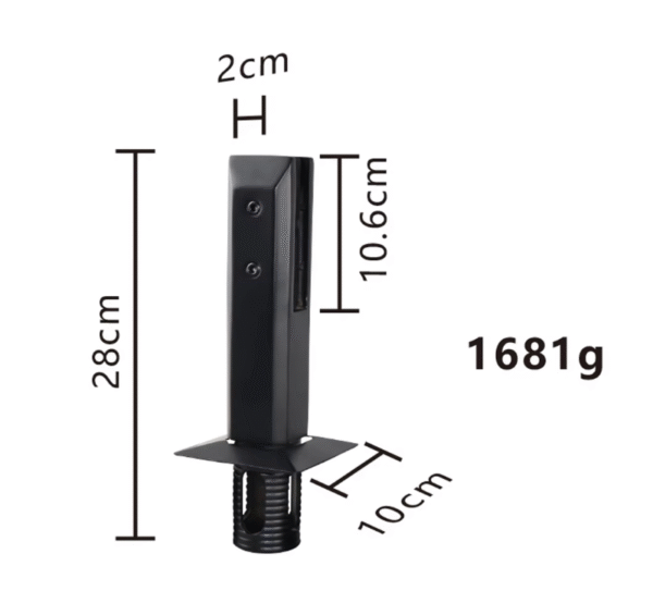 RC05 Matt Black Outdoor Available Core Hole Frameless Glass Spigot Square Stable 10-18mm Glass