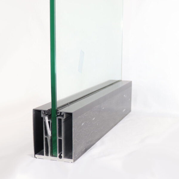 1002 Powder Coated Aluminum Glass U Channel Adjustable U-Shaped Bottom Base - Image 3
