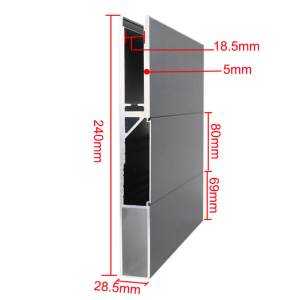 1005 Side Mounted Frameless Glass Panel Aluminum Base Shoe U Channel Glass Profile