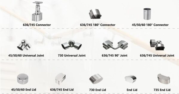 Stair Handrail Fittings PVC Handrail Accessory PVC Handrail Support Bracket - Image 2