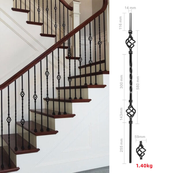 WTH8826 Wrought Iron Stair Baluster Balustrades Railing - Image 3