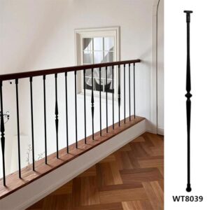 WT8039 Ornamental Aluminum Black Railing Balusters Elegant Support for Stairs