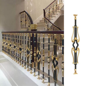 WT9035 Villa High Quality Luxury Golden Post Interior Decoration Aluminum Balusters