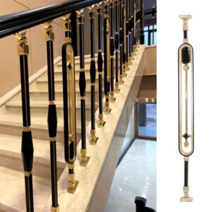 WT9023 Vintage Villa Golden Aluminum Balusters Handrails Bracket Indoor Railings DIY Design