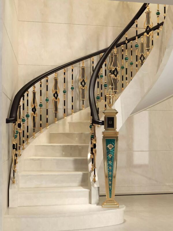 WT9035 Villa High Quality Luxury Golden Post Interior Decoration Aluminum Balusters - Image 2