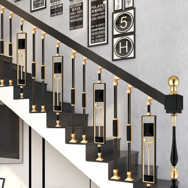 WT9027 Premium Custom Indoor Stair Railing Elegant Unique Aluminum Balustrade for Interior Design - Image 3