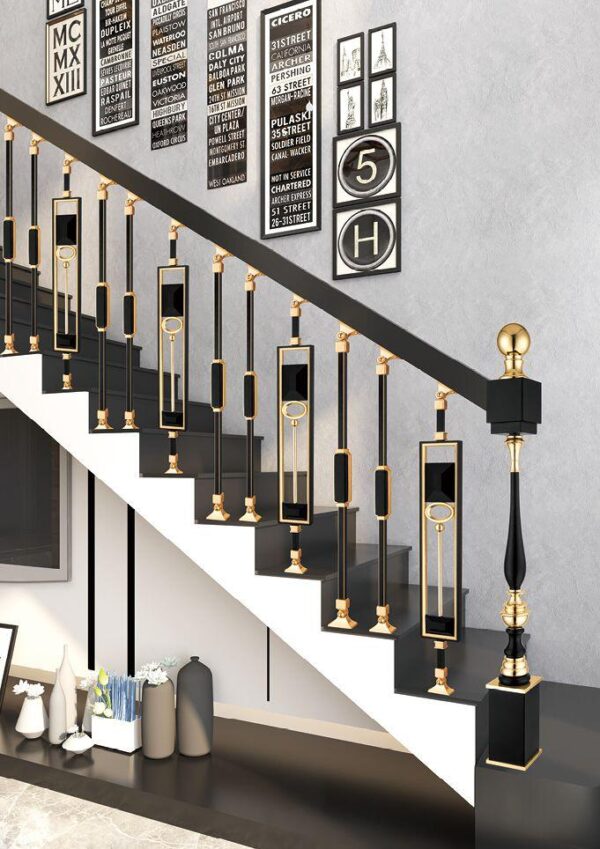 WT9027 Premium Custom Indoor Stair Railing Elegant Unique Aluminum Balustrade for Interior Design - Image 3