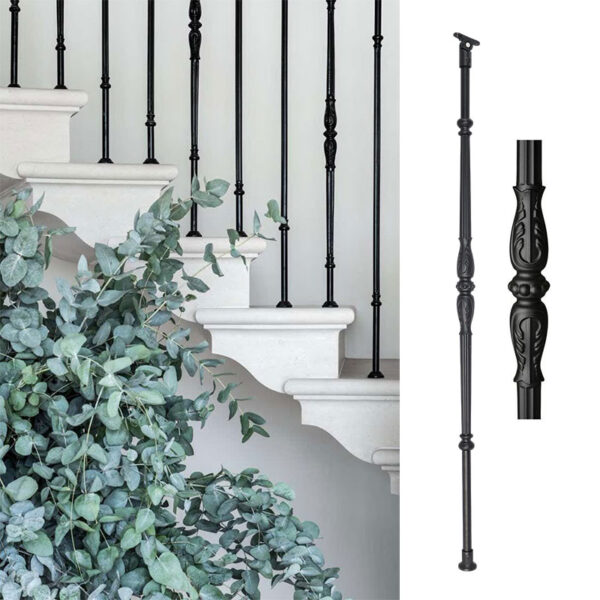 WT8046 Simple Design Aluminum Interior Staircase Ripple Pattern Spindles Balusters