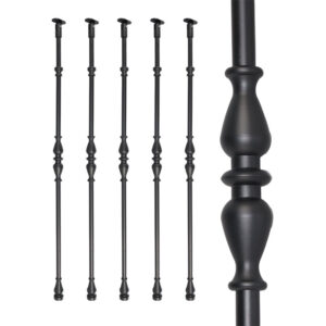 WT8052 Vintage Villa / Hotel Aluminum Black Spindles Pattern Balusters