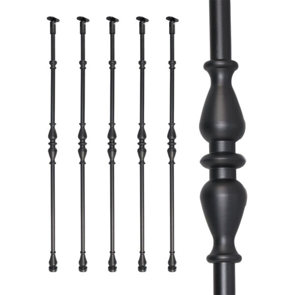 WT8052 Vintage Villa / Hotel Aluminum Black Spindles Pattern Balusters