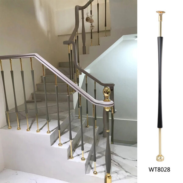 WT8028 Light Luxury Contemporary Aluminum Stair Railing Villa Stair Spindles