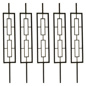 WTH5207 Modern Designed Glass Rail Balusters with Durable Cast Wrought Iron Rails & Spindles for Villa Application