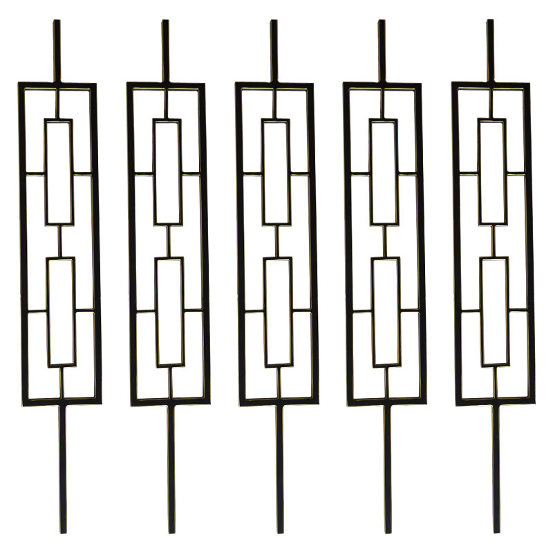 WTH5207 Modern Designed Glass Rail Balusters with Durable Cast Wrought Iron Rails & Spindles for Villa Application