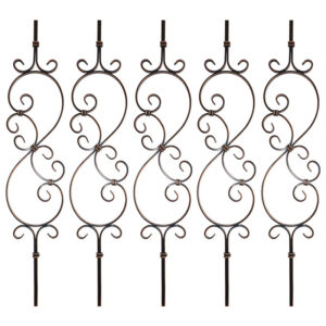 WTH5406 Modern Designed Simple Double Knuckle round Tube Spindles Durable Fluted Center Post for Villa Application