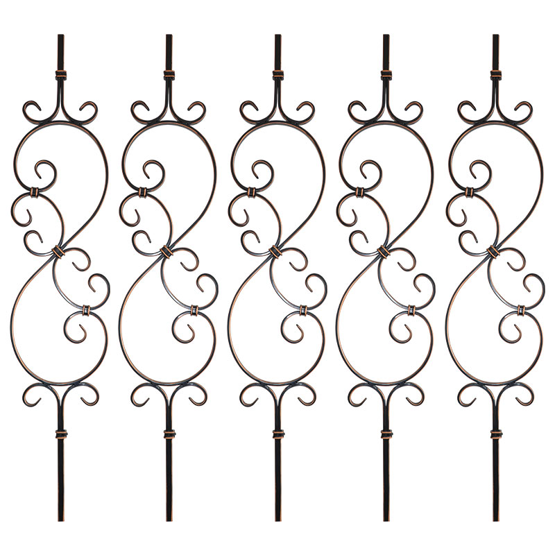 WTH5406 Modern Designed Simple Double Knuckle round Tube Spindles Durable Fluted Center Post for Villa Application