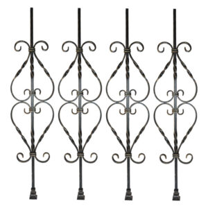 WTH5412 Modern Wrought Iron Balustrades Handrails for Indoor Staircase Railing Luxury Indoor Villa Design