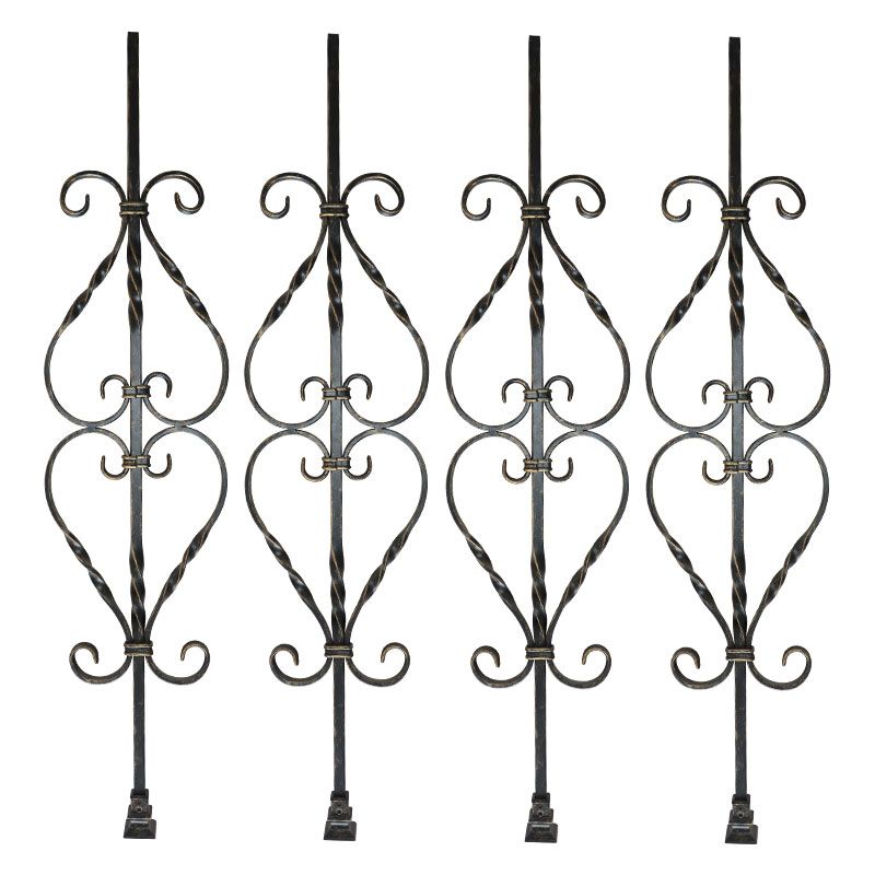 WTH5412 Modern Wrought Iron Balustrades Handrails for Indoor Staircase Railing Luxury Indoor Villa Design