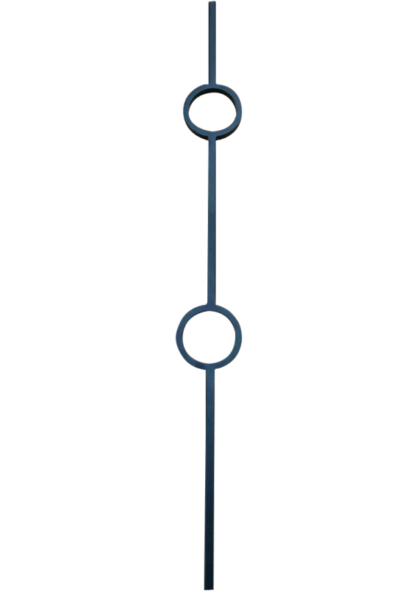 WTH5004 Black Iron Outdoor or Indoor Railing Spindle for Stair with Two Rings - Image 2