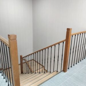 WTH5009 Custom Matt Black Square Post Stair Railing Modern Design for Villa Application