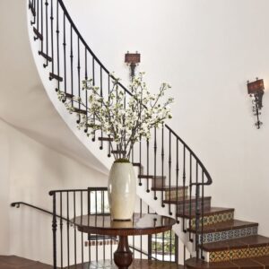 WTH5010 Custom Matt Black Square Post Stair Railing Modern Design for Villa Application