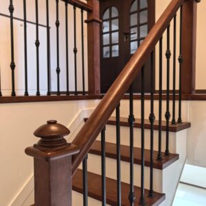 WTH5013 Modern Design Wrought Iron Verandas Indoor Stair Railings and Balusters for Villas Durable Wrought Iron Staircase Features