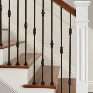 WTH5016 Modern Design Single Twist Square Cast Iron Railings for Villa Iron Balusters