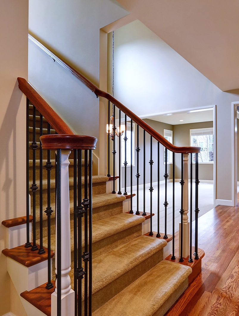 WTH5020 Custom High-End Wrought Iron Art Stair Post Simple Modern Minimalist Exquisite Design Durable Feature for Villas