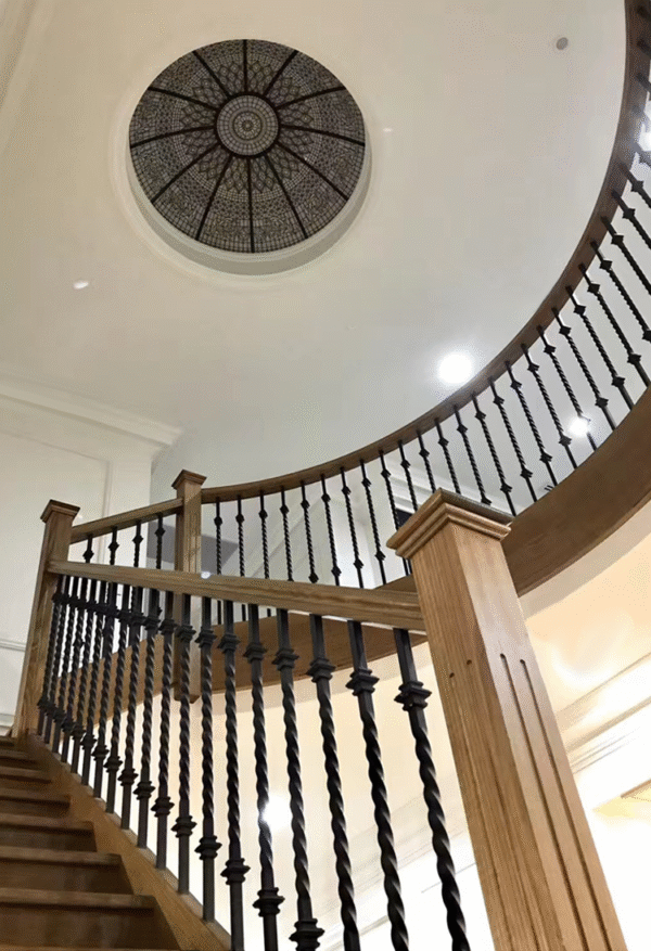WTH5025 Twist Black Wrought Iron Stair Railing Bacolny Fence Balusters