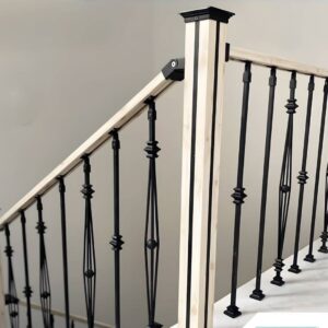 WTH5024 Modern Villa Application Interior Stair Handrail and Balustrades Made of Wrought Iron