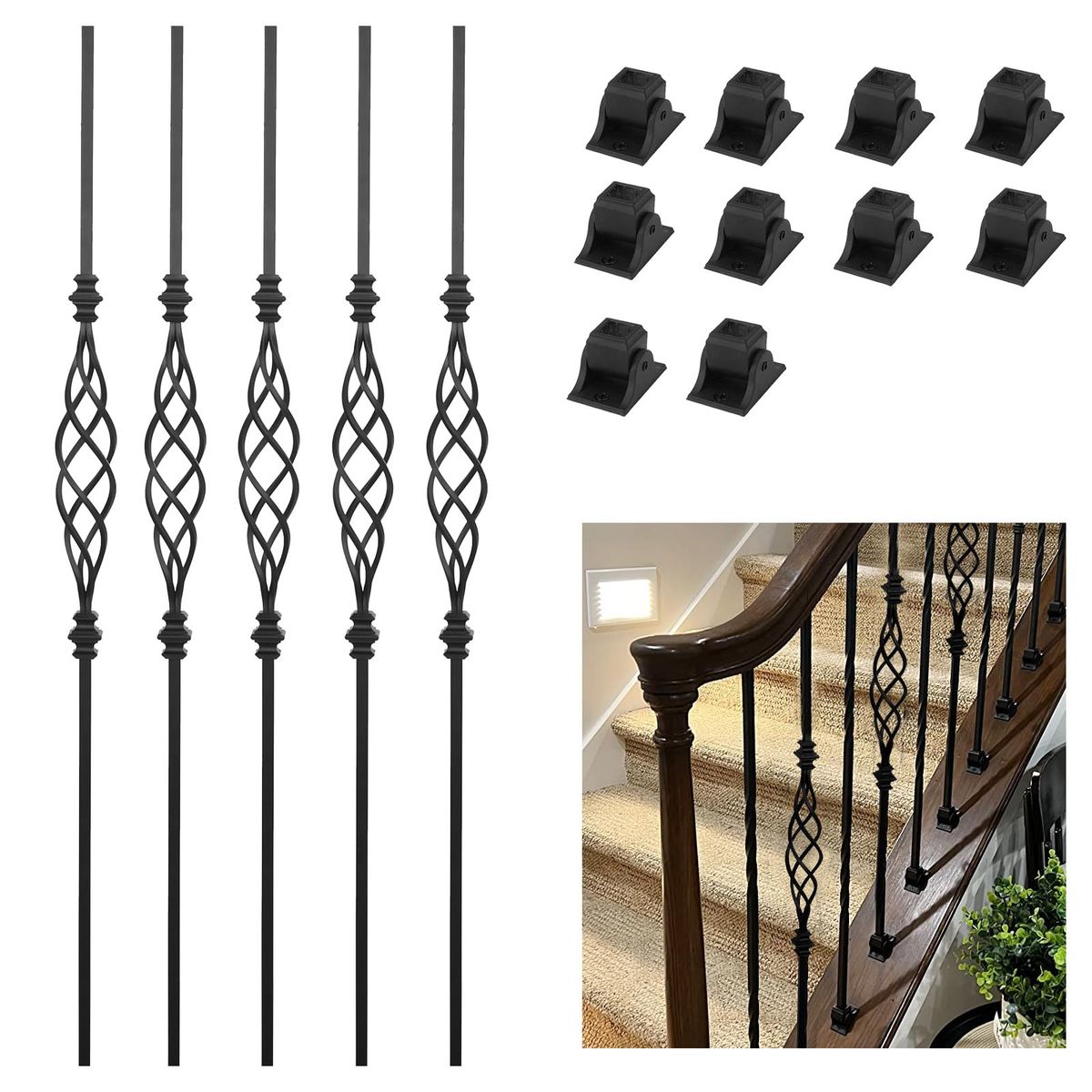 wrought iron stair spindles