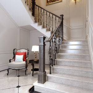 WTH5032 Modern Indoor ost Stair Railing Wrought Iron Handrails for Villa Elegant Indoor Decorative Accessory