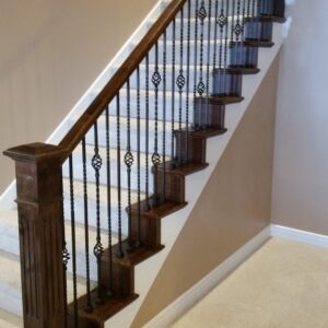 WTH5034 Modern Luxury Wrought Iron Stair Railings New Design Luxury Iron Post for Villa Durable Feature