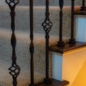 WTH5036 Modern Luxury Wrought Iron Stair Railings New Design Luxury Wrought Iron Post for Villa Durable Feature