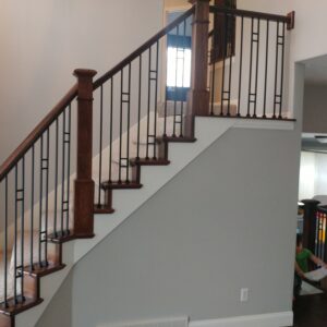 WTH5045 Light Luxury Wrought Iron Rod Handrail for Stairs Modern Design Self-Built Household Handrails for Villas and Houses
