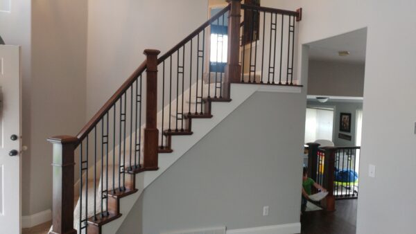 WTH5045 Light Luxury Wrought Iron Rod Handrail for Stairs Modern Design Self-Built Household Handrails for Villas and Houses