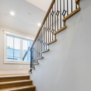WTH5050 Wrought Iron Square Post Luxury Modern Design Stair Railing Balustrade for Villa Use