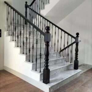WTH5107 Modern Luxury Department Villa Indoor Wrought Iron Stair Handrail Durable Design
