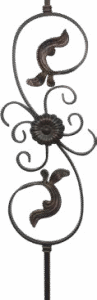 WTH5402 Luxury Modern DesignWrought Iron Metal Spindles Durable Decorative Feature for Stairs