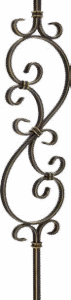 WTH5406 Modern Designed Simple Double Knuckle round Tube Spindles Durable Fluted Center Post for Villa Application